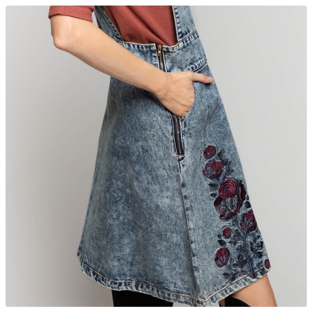 POL Vintage 80's Stone Washed Coverall Denim Dress - Picture 6 of 10
